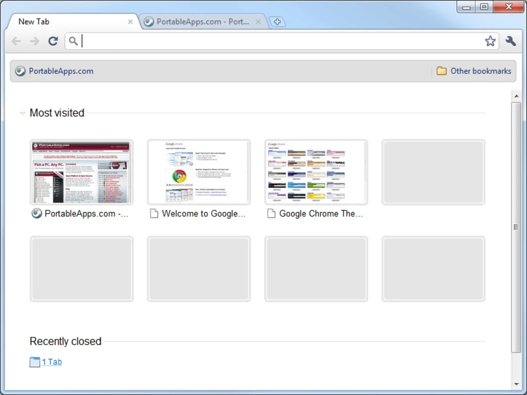 Google Chrome Portable – capture d'écran 3